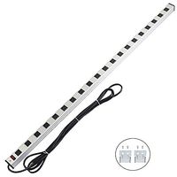 20 Outlet Heavy Duty Metal Socket Power Strip,15-Foot Long Extension Cord with Circuit Breaker. Mounting Brackets Included,Workshop/Industrial use,ETL Certified
