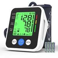 Blood Pressure Monitor, IVKEY Upper Arm Blood Pressure Monitor, Digital Automatic Measure Blood Pressure and Heart Rate Pulse with Wide-Range Cuff for Home use, 3.5'' Three-Color Backlight Display