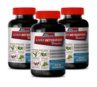 Liver Support Complex - Liver DETOXIFIER Formula - Natural Herbal Blend - lipase Digestive enzymes - 3 Bottles 180 Capsules