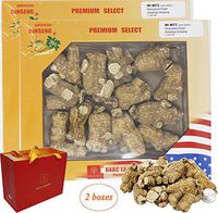 DABC OAK LAND 8OZ*2=453g/2 Boxes American Ginseng,Pearl XXX-Large,20-25pcs/lb,Hand-Selected Wisconsin Farmed Ginseng Root |美国威斯康辛州西洋参/花旗参 特特特大珍珠泡参 礼盒装 |Cultivated Ginseng WI 072# Box