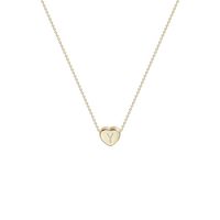 Tiny Gold Initial Heart Necklace-14K Gold Filled Handmade Dainty Personalized Letter Y Heart Choker Necklace Gift for Women Kids Child Alphabet Necklace Jewelry (Y)