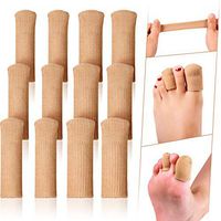 20 Pieces Toe Sleeve Caps Closed Surface Fabric Sleeve Cushions Toe Protector Gel Rubbing Tube for Callus, Blistering and Ingrown Toenails (10 Size Large and 10 Size Medium)