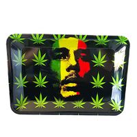 Metal Rolling Tray Durable Art Scroll Tray New Design New Design Green Leafs