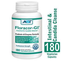 Floracor-GI – 180 Vegetarian Capsules – Intestinal and Candida Cleanse for Maximum Absorption – Natural Premium Probiotic, Prebiotic and Enzyme Formula – AST Enzymes
