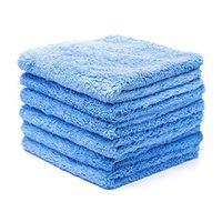 Kingole Microfiber Cleaning Cloths Rags Pack of 6, All-Purpose Edgeless Strong Absorbent Towels Scratch-Free No Lint or Streaks (Blue, 16"x16")