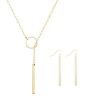 choice of all Long Lariat Y Pendant Necklace for Women Bar Pendant Necklace Jewelry (F:gold set)