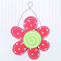 10.5" X 10.5" X .25" Wood Flower Coral/Green/White – Model Number – 38166