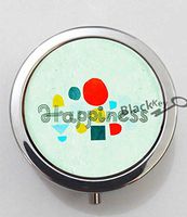 BlackKey Happiness Beautiful Inspirational Word 3-Compartment Decorative Pocket Gift Box Case Organizer for Pill, Color 1 -1771