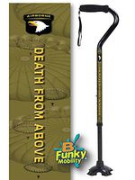 Adjustable Walking Cane Foam Handle Quad Footed Four Pointed Cane Tip US Airborne Military Design