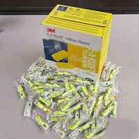 PiggiesC 3M Ear Plugs E-A-Rsoft Noise Reduction 33dB Yellow Neon Foam Disposable PICKSIZE (Pack Size: 400 Earplusg = 200 Packs)