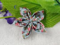 30pcs Satin 2 "Ribbon Printed Flower-6color-(pick Color) (C)