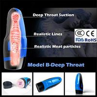 3D Automatic Vibrator Male Masturbator Cup - 10 Frequencies [REALISTIC FEELING] Hands Free Lifelike USB Silicone Masturbation Vagina - Sex Toys for Men SEX TRAINING DEVICE - LEPOD (DEEP THROAT - BLUE)