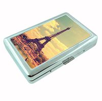 Paris Eiffel Tower Metal Silver Cigarette Case Holder Wallet RFID-blocking