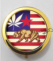 BlackKey New York California Flag 3-Compartment Decorative Pocket Gift Box Case Organizer for Pill, Color 2-265