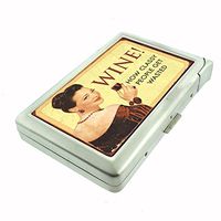 Perfection In Style Metal Cigarette Case with Built in Lighter Vintage Drinking Ads Design 002