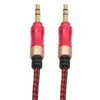 AutumnFall 3.5mm Auxiliary Cable Audio Cable Male To Male Flat Aux Cable 1m (Red)
