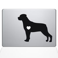 The Decal Guru I Love My Rottweiler Decal Vinyl Sticker, 13" MacBook Air, Black (1484-MAC-13A-BLA)