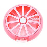 SINDBIN 360 Degree Rotation Pill Box,7 Day Round Portable Pill Medicine Organizer (Pink)