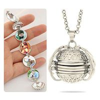 FOONEE 4 Photo Locket Necklace for Women Girls, Expanding Photo Locket Necklace Essential Oil Diffuser Necklace, Creative Fashion Clothing Accessory for Women Girls
