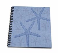 3dRose db_110342_1 Blue Beach Starfish Ocean-Drawing Book, 8 by 8-Inch