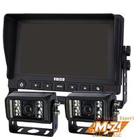 Rear View Backup Camera System, 7" Digital Wired Lcd Monitor+two Waterproof Night Vision Reverse Cameras, Cctv Cab Video System for Excavator, Agriculture Farm Tractor, Truck