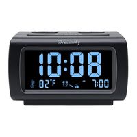 DreamSky Decent Alarm Clock Radio with FM Radio, USB Port for Charging, 1.2 Inch Blue Digit Display with Dimmer, Temperature Display, Snooze, Adjustable Alarm Volume, Sleep Timer. (Renewed)