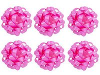 PMU Star Gift Bows 6 Inch Neon Pink (6/Pkg) Pkg/1