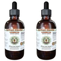 Lobelia Alcohol-Free Liquid Extract, Organic Lobelia (Lobelia Inflata) Dried Herb Glycerite Hawaii Pharm Natural Herbal Supplement 2x2 oz