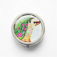 RhyNSky Hedgehog - Animal Mini Portable Pocket Pill Box Case Holder for Purse, 3 Compartments, Silvery, C193