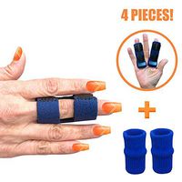 Finger Splint - Set of 2 Finger Splints with Nylon Sleeves for Trigger Finger Relief - Finger Brace for Straightening or Support for Broken Fingers - Ideal for Seniors