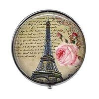 Love Paris Eiffel Tower - Romantic Art Photo Pill Box - Charm Pill Box - Glass Candy Box