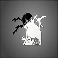 Wallner 2pcs Anime Naruto Uzumaki metal Decal Sticker for cellphone and laptop (Silver) (Uchiha Itachi4)