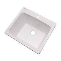 Dekor Sinks 42100NSC Westworth Composite Utility Sink with One Hole, 25", White Natural Stone