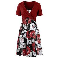 Womens Sunflower Short Sleeve Midi Dresses Bow Tie Front Bandage Suit Summer Casual Cardigan Tops Straps Mini Tshirt Dress Loose Swing Flowy Pleated Floral Sun Dress