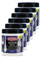 Weiman Silver Wipes - Jewelry Wipes 6 Pack - Cleaner and Polisher for Silver Jewelry Sterling Silver
