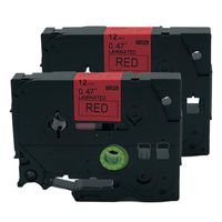 QPMY 2 Pack Compatible for Brother P-Touch Laminated TZe TZ Label Tape Cartridge 12mm x 8m (TZe-431 Black on Red)