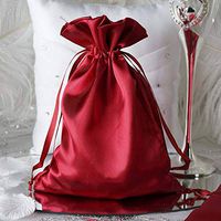 Tableclothsfactory 60PCS Burgundy Satin Gift Bag Drawstring Pouch Wedding Favors Bridal Shower Jewelry Bags - 6"x 9"