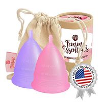 2X Femme Essentials Menstrual Cups in Pink and Purple with Cotton Pouch for Easy Storage | Super Soft Menstrual Cup | Eco Friendly Alternative to Pads and Tampons | Reusable Period Cup |