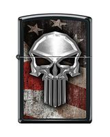 Custom Flag Skull Reg Blk Matte