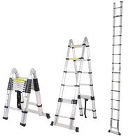 sogesfurniture 16.5ft Aluminum Telescoping Ladder, Extendable Telescoping Ladder, EN131 Telescoping Ladder,Non-Slip Ribbing 330 Pound Capacity, BHUS-KS-JF-UP500D