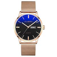 Men Watches,Fxbar Luxury Quartz Sport Military Stainless Steel Dial Leather Band Wrist Watch Business Automatic Watch (C)