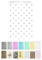 Novel Box® Silver Polka Dot Print Paper Gift Candy Jewelry Merchandise Bag Bundle 4X6" (100 Count) + Custom NB Pouch