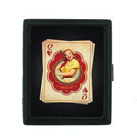 Perfection In Style Metal Cigarette Case Vintage Playing Cards Design 008