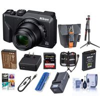 Nikon COOLPIX A1000 16MP Compact Camera, 35x Zoom, 4K UHD Video - Bundle with 32GB SDHC Card, Camera Bag, Sapre Battery, Charger, Table Top Tripod, Cleaning Kit, Memory Wallet, Software Pack and More