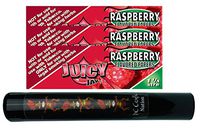 Herb Airtight Tube Pocket Protector with Juicy Jay's Raspberry 1.25 Flavored Hemp Rolling Papers 3 Count DC Crafts Nation- Tiki Man