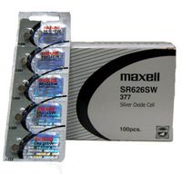1 Box of 100 Maxell 1.55v Silver Oxide Watch Batteries 377 SR626SW
