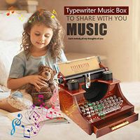 Xisheep Easter Day Home Décor ， Music Packet Mini Retro Creative Typewriter Clockwork Music Box Fun Interesting Toy Kids Gift Home Decor - Brown