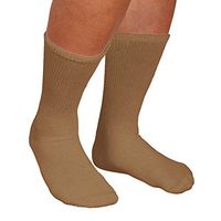 Men's Non Binding Diabetic Friendly Crew Socks - Tan