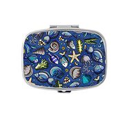 Udoosun Cartoon Cute Sea Life Custom Personlized Rectangular Tablet Medicine Pocket Purse Travel Pill Vitamin Decorative Box Case Holder