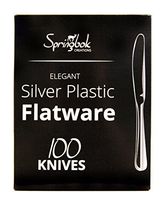 Springbok Home Silver Look Plastic Cutlery Knives (100 Count)